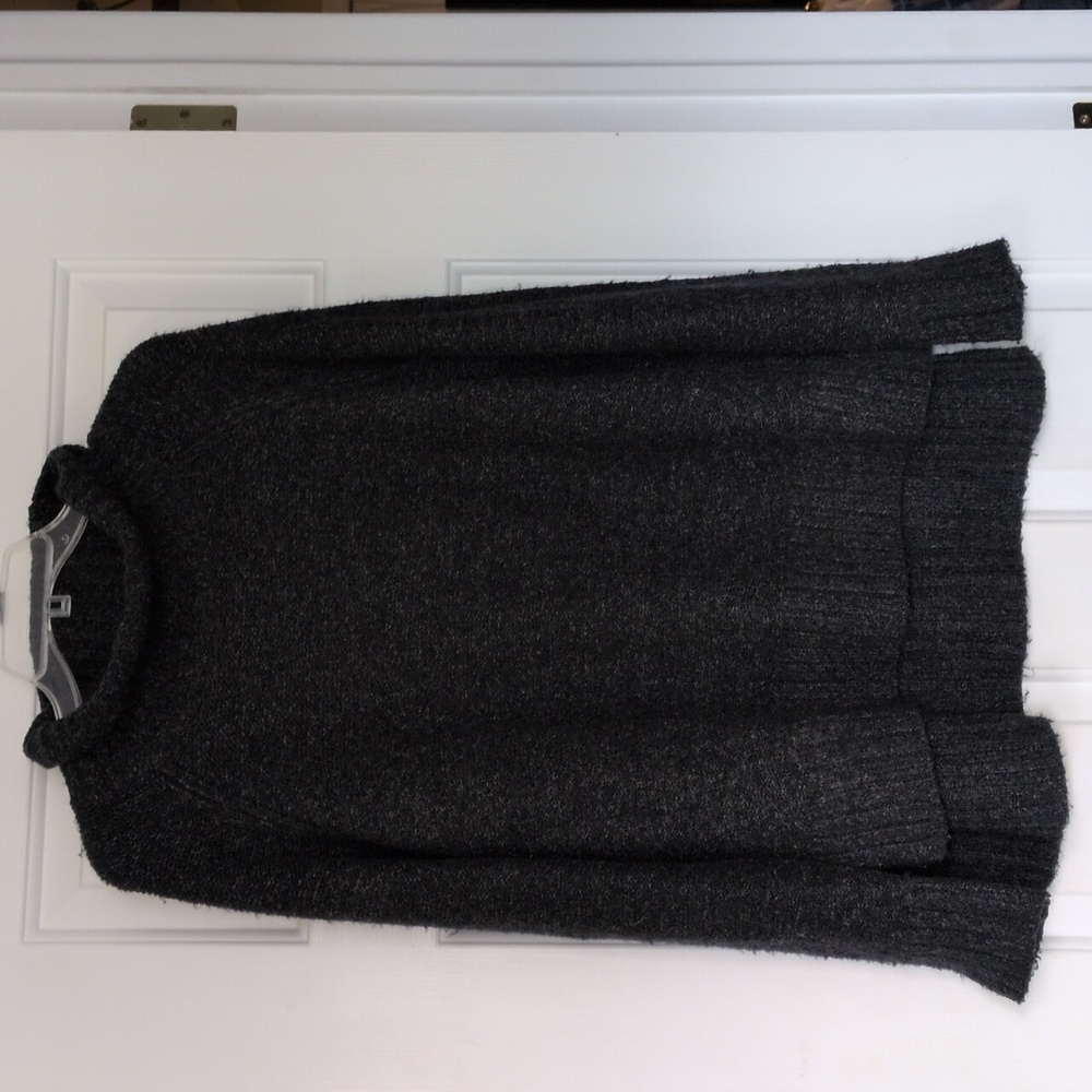 H&M Knit Turtleneck Sweater Grey Oversized Small Ribbed Hem Women's